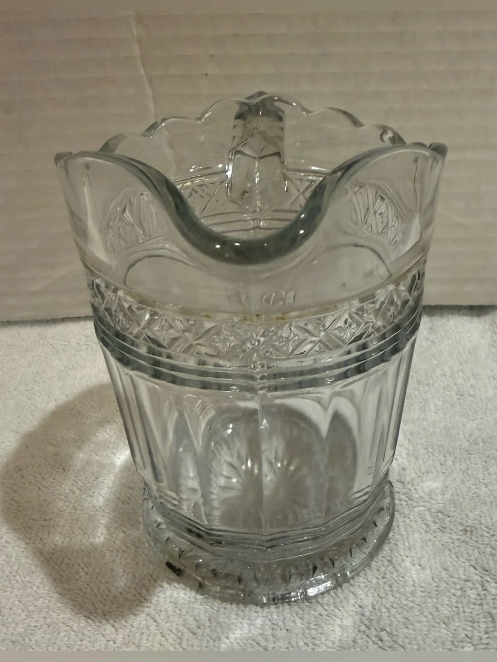 Clear Glass Pitcher / Creamer Scalloped Rim 5